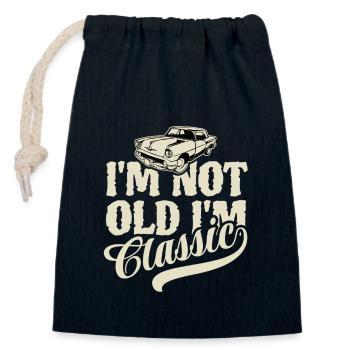 I'm not old I'm classic - Vintage Retro Auto - Closable cotton gift bag (14x20cm) - navy - Front