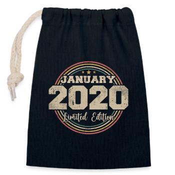 Les légendes sont nées en janvier 2020 - Sac cadeau en coton avec cordon (14 x 20 cm) - bleu marine - Devant