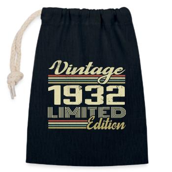 Birthday 92 Years Vintage 1932 Gift 1932 - Closable cotton gift bag (14x20cm) - navy - Front