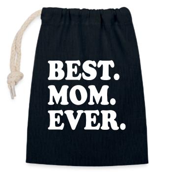 Best mom ever - Verschließbarer Geschenkbeutel aus Baumwolle (14x20cm) - Navy - Vorne