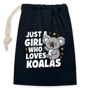 Koala Koala Koala Bear Animal - Closable cotton gift bag (14x20cm) - navy - Front