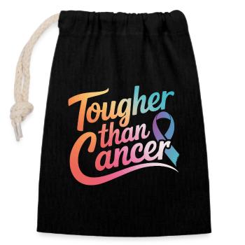 Sensibilisation au cancer Cancer Cancer du sein - Sac cadeau en coton avec cordon (14 x 20 cm) - noir - Devant