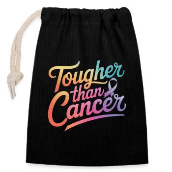 Sensibilisation au cancer Cancer Cancer du sein - Sac cadeau en coton avec cordon (14 x 20 cm) - noir - Devant