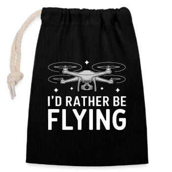 Drones Pilot Quadcopter Drone - Closable cotton gift bag (14x20cm) - black - Front