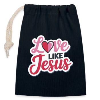 Love like Jesus - christliches Design Glaube Gott - Verschließbarer Geschenkbeutel aus Baumwolle (14x20cm) - Navy - Vorne