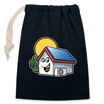 Erneuerbare Energie - Solarzelle - Wärmepumpe - Verschließbarer Geschenkbeutel aus Baumwolle (14x20cm) - Navy - Vorne