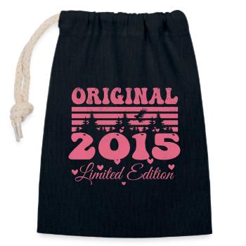 Geschenk zum 9-jährigen Jubiläum von Frauen 2015 | Jahrgang 2015 - Verschließbarer Geschenkbeutel aus Baumwolle (14x20cm) - Navy - Vorne