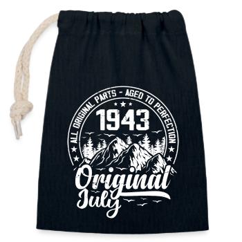 Juli 1943 Original: 81 Jahre altes Geburtstagsgeschenk - Verschließbarer Geschenkbeutel aus Baumwolle (14x20cm) - Navy - Vorne