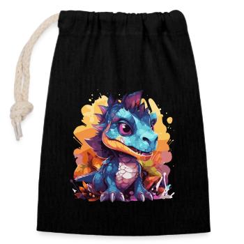 Dragon Kid - Closable cotton gift bag (14x20cm) - black - Front