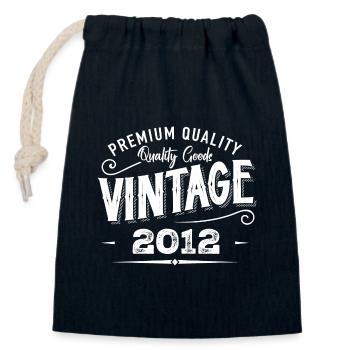 Vintage 2012 Original Rétro Millésime Anniversaire - Sac cadeau en coton avec cordon (14 x 20 cm) - bleu marine - Devant