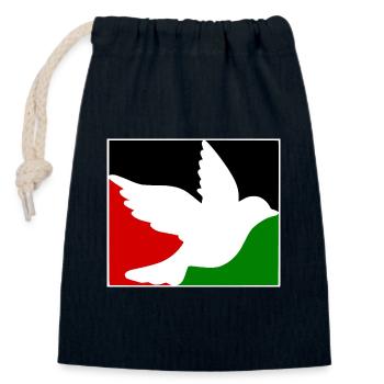 Free palestine - Sac cadeau en coton avec cordon (14 x 20 cm) - bleu marine - Devant