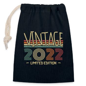 Jahrgang 2022 Retro 2022 Jubiläumsgeschenk - Verschließbarer Geschenkbeutel aus Baumwolle (14x20cm) - Navy - Vorne