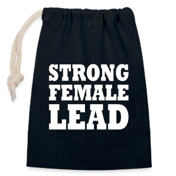 Strong female lead - Verschließbarer Geschenkbeutel aus Baumwolle (14x20cm) - Navy - Vorne