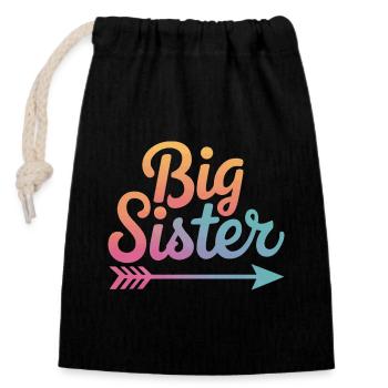 Sister Sibling Family - Closable cotton gift bag (14x20cm) - black - Front