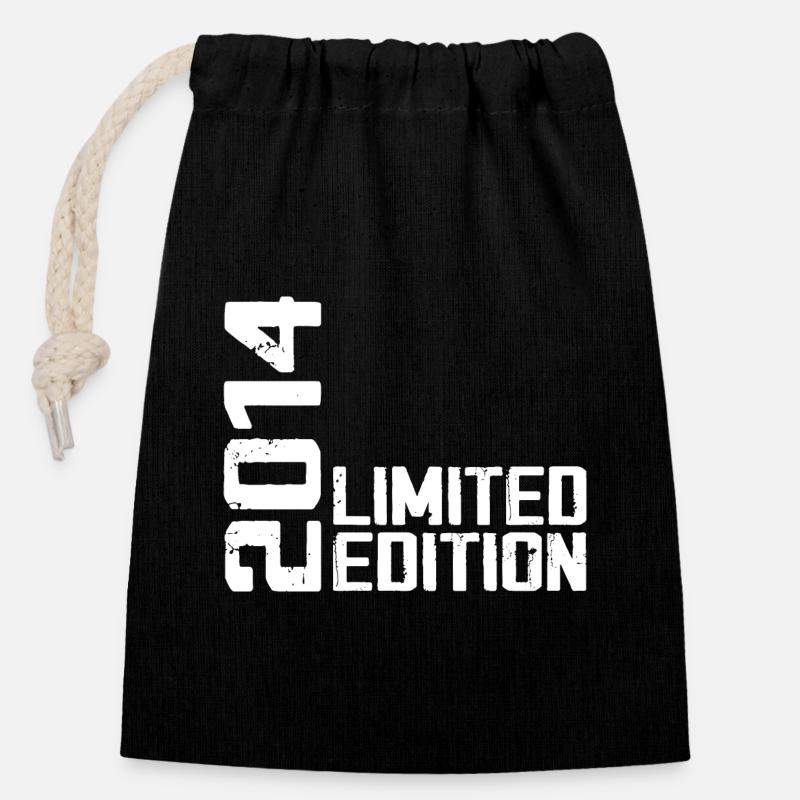 Legendär seit 2014 Geburtstagsgeschenk 2014 - Verschließbarer Geschenkbeutel aus Baumwolle (14x20cm) - Schwarz