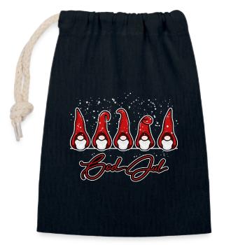 Dieu Jul Julenisser Nisser Danmark - Sac cadeau en coton avec cordon (14 x 20 cm) - bleu marine - Devant