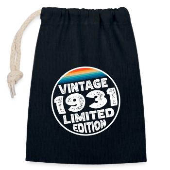 Limited Edition since 1931 Birthday Gift - Closable cotton gift bag (14x20cm) - navy - Front
