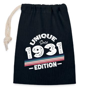 Unique Since 1931 Edition Birthday Vintage 1931 - Closable cotton gift bag (14x20cm) - navy - Front