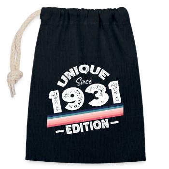 Unique Since 1931 Edition Birthday Vintage 1931 - Closable cotton gift bag (14x20cm) - navy - Front