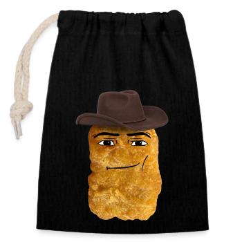 Cowboy Chicken Nugget Meme - Sac cadeau en coton avec cordon (14 x 20 cm) - noir - Devant