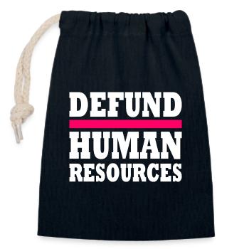defund human resources - Sac cadeau en coton avec cordon (14 x 20 cm) - bleu marine - Devant