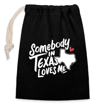 Texas State Texans Texas - Closable cotton gift bag (14x20cm) - black - Front