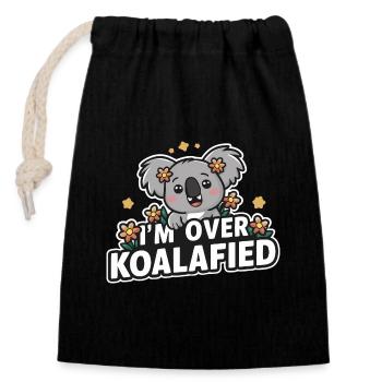 Koala Koala Koala Ours Koala Animal - Sac cadeau en coton avec cordon (14 x 20 cm) - noir - Devant