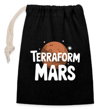 Mars Planet Planeten Sonnensystem - Verschließbarer Geschenkbeutel aus Baumwolle (14x20cm) - Schwarz - Vorne