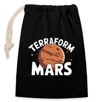 Mars Planet Planeten Sonnensystem - Verschließbarer Geschenkbeutel aus Baumwolle (14x20cm) - Schwarz - Vorne
