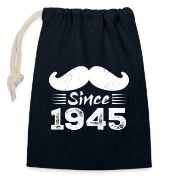 79th Anniversary Gift - Vintage 1945 Moustache - Closable cotton gift bag (14x20cm) - navy - Front