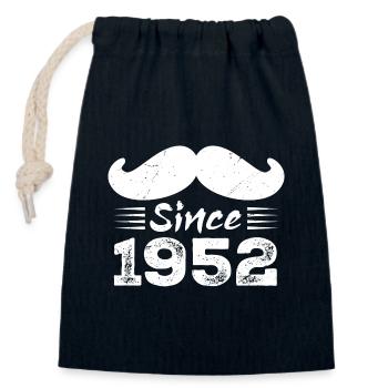 72nd Birthday Gift - Vintage 1952 Moustache - Closable cotton gift bag (14x20cm) - navy - Front