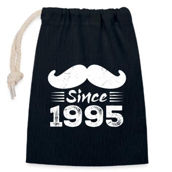29th Anniversary Gift - Vintage 1995 Moustache - Closable cotton gift bag (14x20cm) - navy - Front
