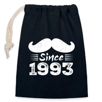 31st Birthday Gift - Vintage 1993 Moustache - Closable cotton gift bag (14x20cm) - navy - Front