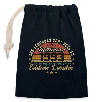 Millésime 1993 Cadeau 31e Anniversaire 31 ans - Sac cadeau en coton avec cordon (14 x 20 cm) - bleu marine - Devant