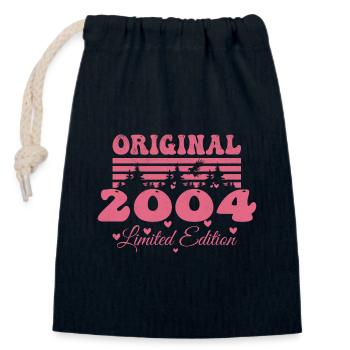Cadeau 20e Anniversaire 2004 Femme | Né en 2004 - Sac cadeau en coton avec cordon (14 x 20 cm) - bleu marine - Devant