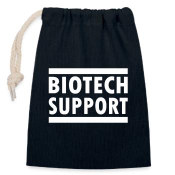 biotech support - Closable cotton gift bag (14x20cm) - navy - Front