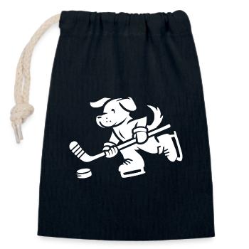 Hund Silhouette Golden Retriever Labrador - Verschließbarer Geschenkbeutel aus Baumwolle (14x20cm) - Navy - Vorne