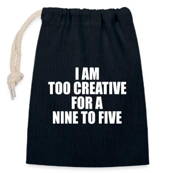 Self-employed Humor Freelance work - Closable cotton gift bag (14x20cm) - navy - Front