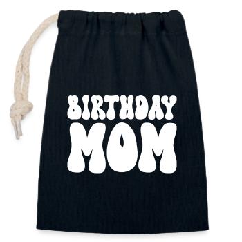 Anniversaire Mère Fête Anniversaire Maman - Sac cadeau en coton avec cordon (14 x 20 cm) - bleu marine - Devant