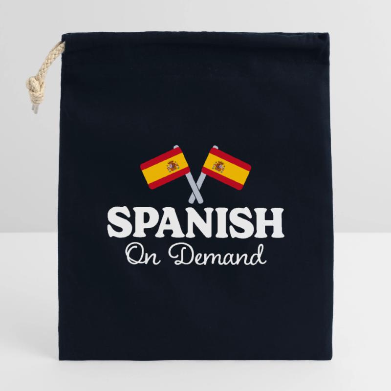 Spanish on request Spanish interpreter Closable cotton gift bag (14x20cm)