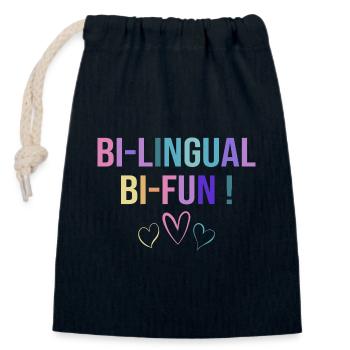 Ausbildung Bilingualer Humorlehrer - Verschließbarer Geschenkbeutel aus Baumwolle (14x20cm) - Navy - Vorne