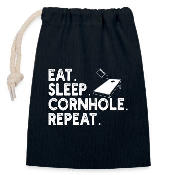 Humour Homme Joueur De Cornhole - Sac cadeau en coton avec cordon (14 x 20 cm) - bleu marine - Devant