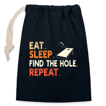 Humour Homme Joueur De Cornhole - Sac cadeau en coton avec cordon (14 x 20 cm) - bleu marine - Devant
