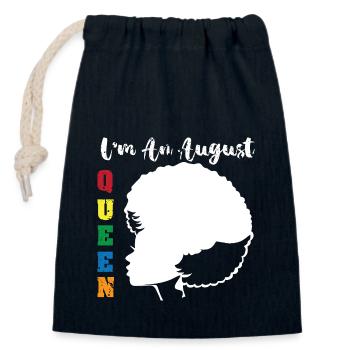 Signe du zodiaque Lion - Sac cadeau en coton avec cordon (14 x 20 cm) - bleu marine - Devant