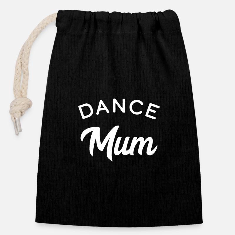 Maman danseuse - Sac cadeau en coton avec cordon (14 x 20 cm) - noir