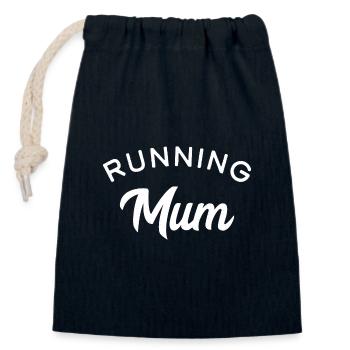 Running Mum - Closable cotton gift bag (14x20cm) - navy - Front