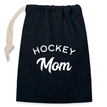 Maman de hockey - Sac cadeau en coton avec cordon (14 x 20 cm) - bleu marine - Devant