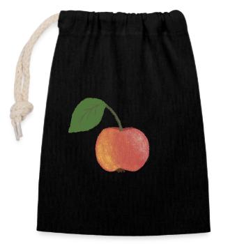 Apple - Closable cotton gift bag (14x20cm) - black - Front