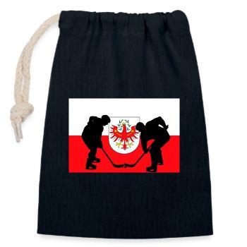 Drapeau du Tyrol du Sud - Sac cadeau en coton avec cordon (14 x 20 cm) - bleu marine - Devant
