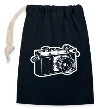 Camera Photographer Photography - Closable cotton gift bag (14x20cm) - navy - Front
